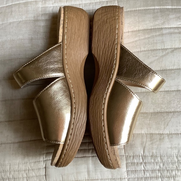 Alegria Krystal Leather Adjustable Slide Sandals Champagne SZ 37 - Picture 7 of 16